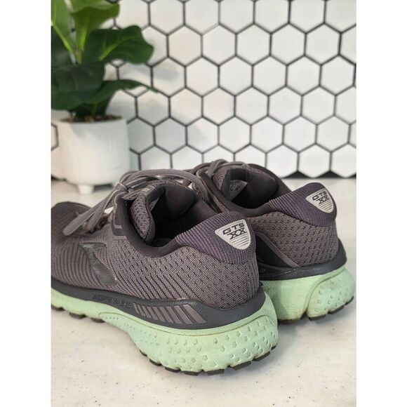 Brooks Adrenaline GTS 20 Size 8 Women's Running Shoes Gray Mint - Picture 4 of 9